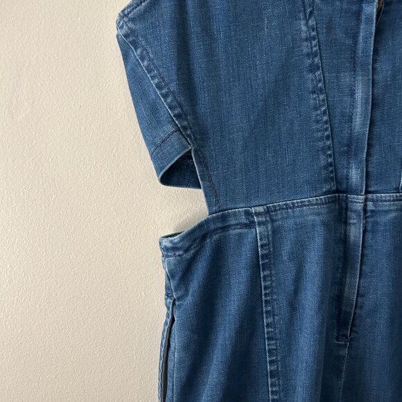 Madewell Stretchy Denim Cutout Dress Size 12 - Picture 7 of 10